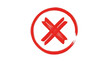 © Rahima - Hand drawn red cross mark symbol on a black background representing rejection or error