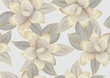 © lightgirl - Luxury golden lily seamless flower line art background vector. Natural botanical elegant floral pattern with gold line art. Design illustration for decoration, wall decor, wallpaper, cover, banner,