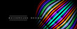 © antishock - Abstract colorful lines over black background. Modern design elements create dynamic visual impact. Minimalist text labels bottom left corner.