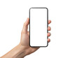 © Hasan - Hand holding smartphone isolated on transparent background