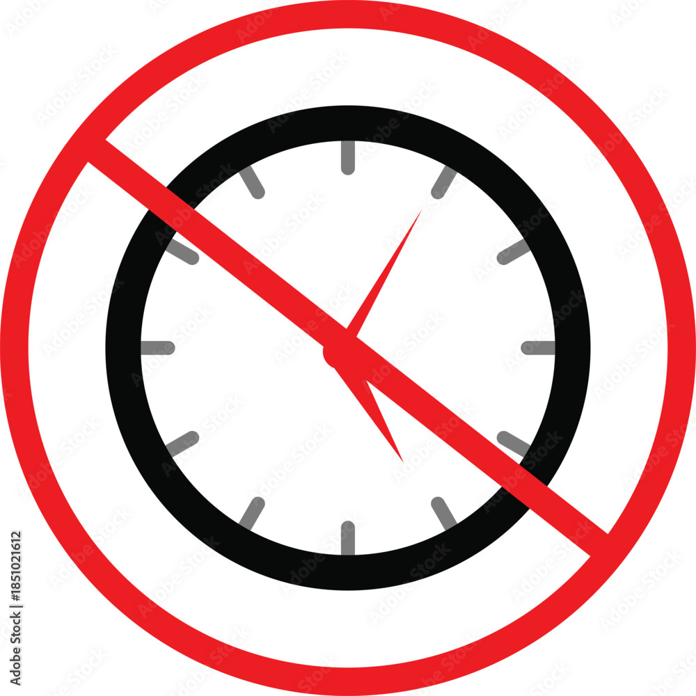 Stock-Vektorgrafik „no time icon. limit forbidden and deadline signs ...
