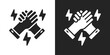 © Rusmicon - Arm wrestling Icon In Black And White Glyph Style
