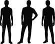 © Icon Stock - silhouette human figure trio posture illustration for design signage