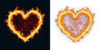 © Alexandr Peers - Heart fire flame and spark of passion for romantic relationship greeting card or wedding anniversary celebration to represent burning love and deep emotion in couple dating service