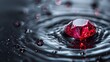 © ADEEL - Crimson gemstone impact, water splash, luxury, elegance, precious jewel, dramatic lighting, close-up photography