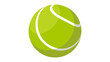 ©  图像 - Tennis Ball in Simple Flat Design with Bright Green Color on White Background for Sports Illustration