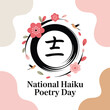 © MAJHI LAB - National Haiku Poetry Day Celebration with Cherry Blossom and Bird Illustration