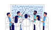 © Mark - Chemists collaborating in front of a scientific formula board in a modern laboratory