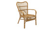 © Matej - Wicker armchair PNG isolated on transparent background, light brown rattan chair with armrests for indoor or outdoor seating and home decor