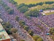 © Amazing Aerial - Aerial view of a crowds gathered during the funeral of martyred Sharif Osman Hadi before the Jatiya Sangsad Bhaban parliament building, Dhaka, Bangladesh, 20 December 2025.
