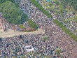 © Amazing Aerial - Aerial view of a crowds gathered during the funeral of martyred Sharif Osman Hadi before the Jatiya Sangsad Bhaban parliament building, Dhaka, Bangladesh, 20 December 2025.