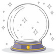 © Ярослав Бусіока - Crystal ball with stars and circles; a vector illustration of a magic sphere on a stand for fortune telling and magical practice
