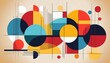 © Julius - geometric abstraction with overlapping circles and rectangles in primary colors