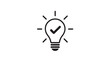 © Abdul QADOOS - Lightbulb with Checkmark in Simple Line Art Style with Black Color on White Background for Icon or Logo
