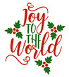 © OS - Joy to the World Christmas Hand Lettering with Holly Leaves
