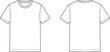 © pappa - Simple black and white line art vector template of a blank t-shirt showing front and back views