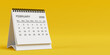 © doomu - White Desk Monthly February 2026 Business Calendar. 3d Rendering