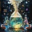 © Pitchaphorn - Science Experiment, Colorful Liquid, Laboratory, Visual Art, Creative Environment, Close-Up, Magical Elements of Chemistry