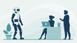 © Muneeb - Robot interacting with people in modern office setting
