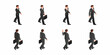 © Partha - Isometric businessmen walking in different poses with briefcases isolated on white