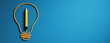 © Who is Danny - Pencil inside lightbulb made of cable on blue background symbolizing idea, education, creativity and innovation with copy space for design template. 3D Rendering