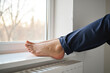 © DruZhi Art - Bare Feet Near Heater – Warm Comfort and Winter Serenity for Lifestyle Blogs, Wellness Magazines, and Relaxation Content