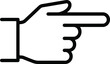 © sakil - Black outline icon of a hand pointing to the right on a white background finger gesture