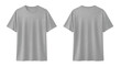 © Drip - Blank Gray T-Shirt Mockup Front and Back View Isolated on Transparent Background