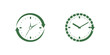 © ShapeAlchemy - Time icons set with multiple clock and stopwatch symbols, isolated vector illustration on white background, graphic design elements perfect for schedule, timer, reminder, and punctuality concepts