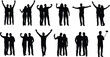 © anisur-creatives - Silhouette vector set of people in pairs showing interaction, emotion, and gestures for relationship, social design, and graphic illustration
