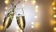 © salman - Champagne glasses clinking in celebration with sparkling lights