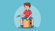 © ArtStock - Young Boy Playing Cajon Drum with Enthusiasm.
