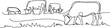 © Hossen - Cows on pasture in One continuous line drawing.one line  vector illustration  with out background