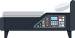 © Mahraz - High-tech smart bed illustration with advanced digital control panel for medical or futuristic applications