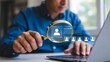 © BALAL - Man searching for people online with magnifying glass