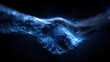 © Shahriar - Modern Digital Handshake: Blue Glowing Lines and Energy.