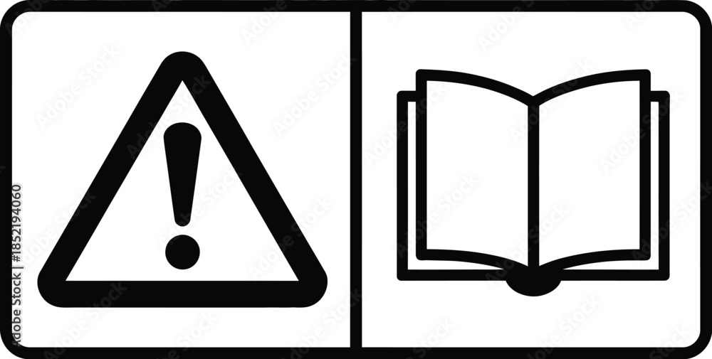 Warning Signe Read Manual Vector File Universal Warning Sign and Read Manual Symbol for Safety and Operation ...