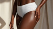 © Viktoriia - Close-up, textured studio shot of a woman's thigh and hip area, showcasing smooth,
