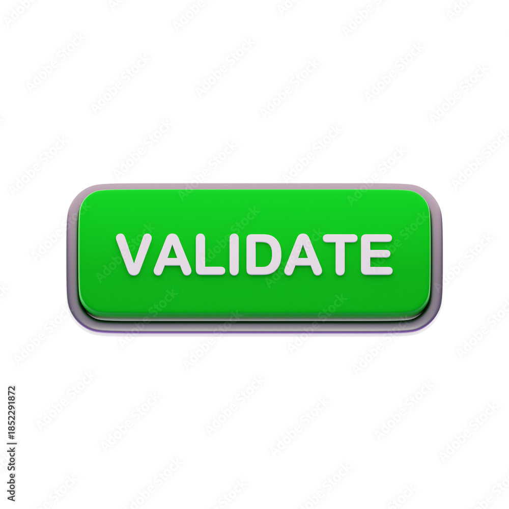 Validate Text Label on Green Colored Click to Action 3D Button Stock ...