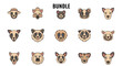 © soliha4 - Collection of Dog Breeds Illustrated Faces.