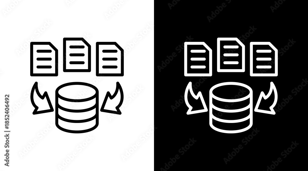 Data Collection With Icon Set Design Stock Vector | Adobe Stock