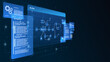 © Fardived - AI workflow automation artificial intelligence. futuristic ai system architecture and automation workflow visualization with code panels, connected modules, and data pipelines.