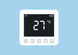 © ST.art - Smart thermostat of innovative smart home device, modern technology, automation and connectivity with IoT for digital living space, vector flat illustration