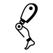 © Prosymbols - A linear style icon representing prosthetic leg