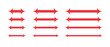 © Habibullah990 - Set of red double ended arrows for measurement and direction vector set
