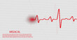 © luda - Cardiology concept with pulse rate diagram. Medical background with heart cardiogram.