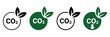 © welcome - Embrace sustainability with CO2 reduction icons, featuring eco-friendly practices, green energy symbols, environmental responsibility graphics