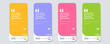 © Sarhanine - Colorful social media story or post templates featuring quote cards with rounded edges, text space, and time indicators, optimized for mobile display and presentation.