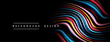 © antishock - Abstract flowing lines create vibrant wave pattern. Dark background emphasizes colorful design elements. Modern aesthetic.