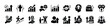 © AnishaNoor - Collection of business growth and success icons in black solid style, depicting upward trends, career development, financial gains, and professional achievement on white background